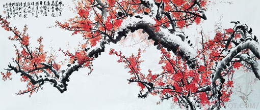 冉凤岭作品《风雨送春归 飞雪迎春到 已是悬崖百丈冰 犹有花枝俏 俏也不争春 只把春来报 待到山花烂漫时 她在丛中笑 》.jpg