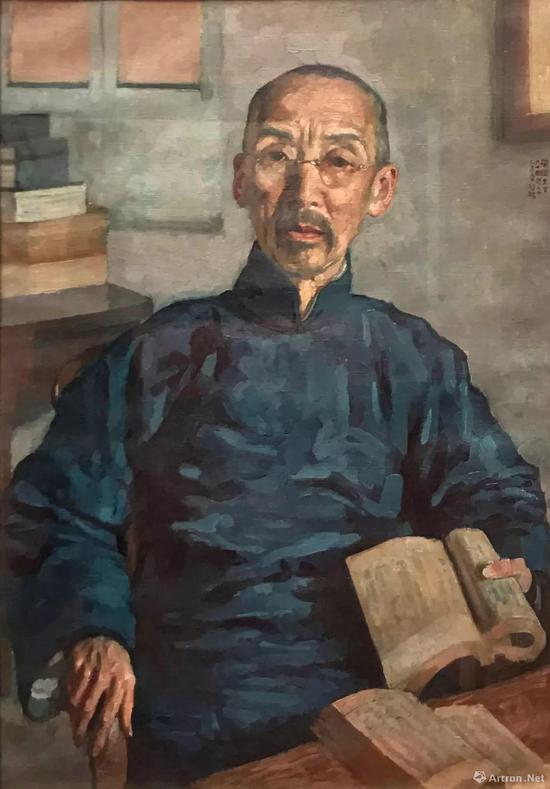 《傅增湘像》 布面油彩 70×49cm 1935年 中国国家图书馆藏