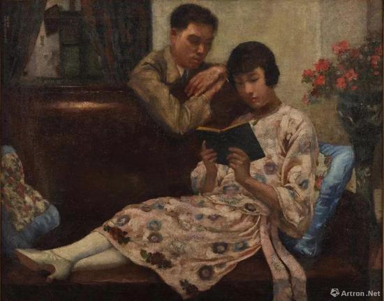 《蜜月》 布面油彩 93x118cm 1925年 徐悲鸿纪念馆藏