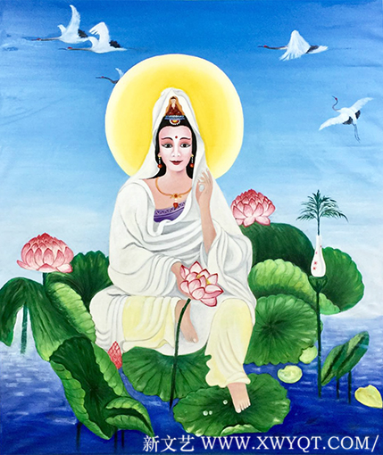 油画《座莲观音像》200X168cm.png