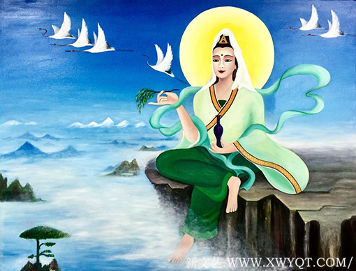 油画《云海观音像》220X168cm.png