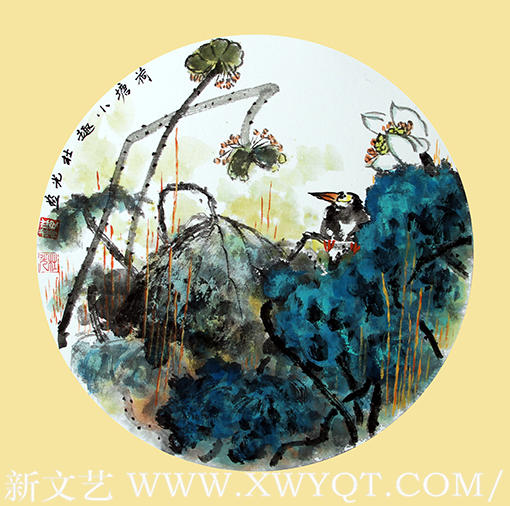 杜光作品6《荷塘小趣》团扇.png
