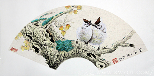 杜光作品7《相伴一生》扇面.png