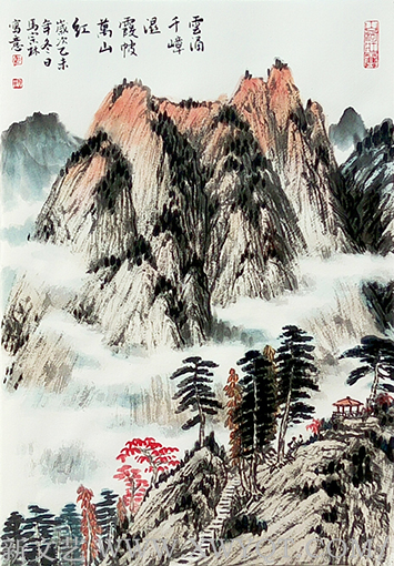 《霞披万山红》规格：34x68cm.png