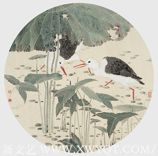 2018年作，《风定池莲自在香》47cmx47cm.png
