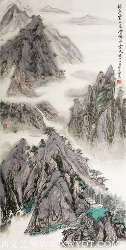 陈尧作品《听泉云山居澄怀水雲天》规格：138x69cm (3).png