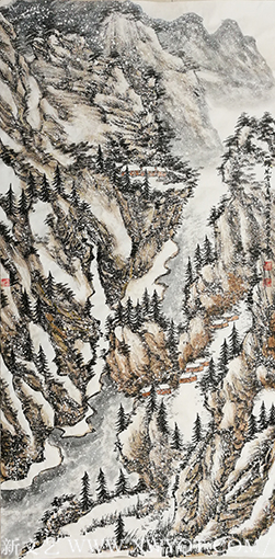 陈尧作品《一磎风雪冠青州》规格：138x69cm.png