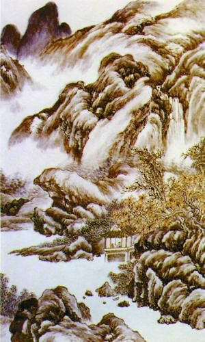 杜甫《严公仲夏枉驾草堂兼携酒馔》诗意图，顾麟士绘。.jpg