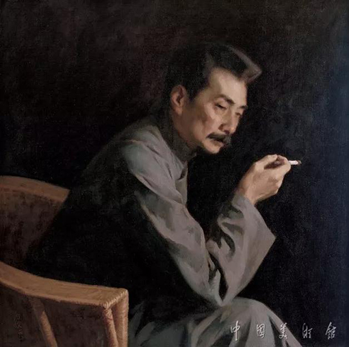 鲁迅 油画 86×88cm 1983年 靳尚谊（来源：中国美术馆官网）.jpg