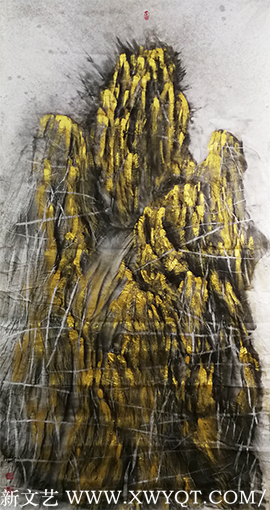 乐城麟作品 《金光匝现》 规格：248cmX124cm.png