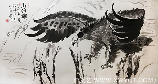 张焯作品 《山河颂》规格：180cmX97cm 创作年代：2015年.png