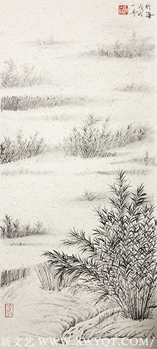 刘一丹作品 《竹海》规格：66cmX34cm 创作年代：2019年.png