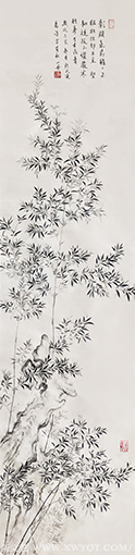 刘一丹作品 《竹石》规格：135cmX34cm 创作年代：2019年.png