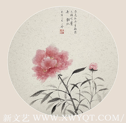 刘一丹作品 《恐是牡丹重换紫，久疑芍药再翻红》规格：50cmX50cm 创作年代：2019年.png
