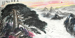 刘世全作品《迎客松》规格：180cmX97cm 创作年代：2019年.png
