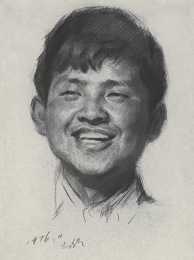 快乐的小男孩 纸本炭笔 39.4cm×27cm 1976 中国美术馆藏.jpg