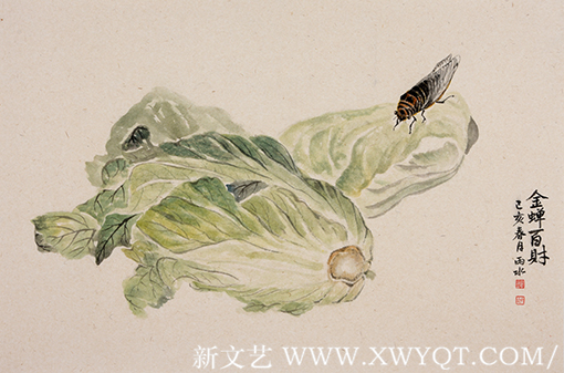 白承玲作品《金禅百财》规格：45cmx68cm 创作年代：2019年.png