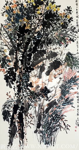 道金平作品《刺梨今初遇人识》规格：97cmx180cm 创作年代：2018年.png