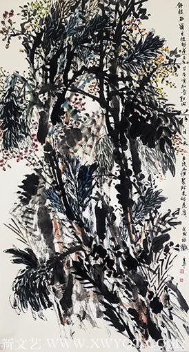 道金平作品《惟聚珍果贻远宾》规格：97cmx180cm 创作年代：2018年.png