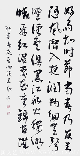侯建和作品《春夜喜雨》规格：136cmx67cm.png