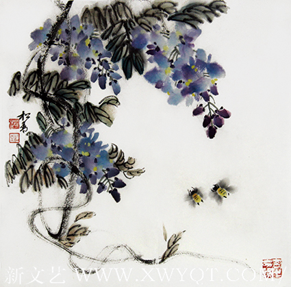 赵松青作品6《紫藤蜜蜂》.png