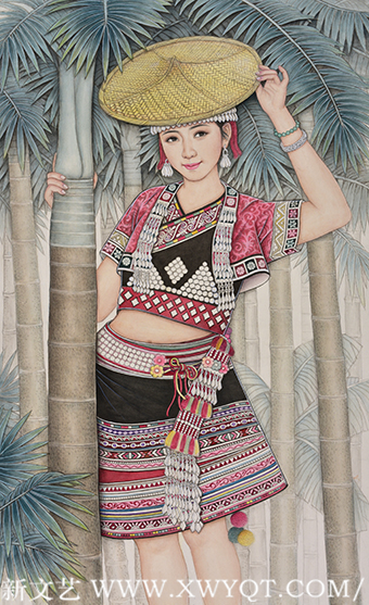 肖耀彩作品2《花腰傣少女》104 X 64cm 2013年.png