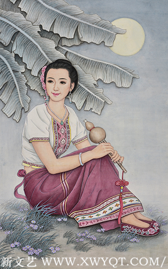 肖耀彩作品3《月光下的“少多哩”》103 X 64cm 2013年.png