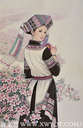 肖耀彩作品4《她在丛中笑》97 X 64cm 2014年.png