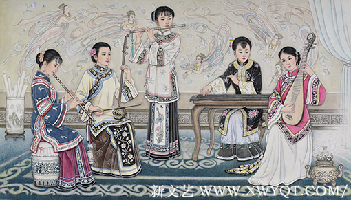 肖耀彩作品7《东方乐韵》160 X 90cm 2015年.png