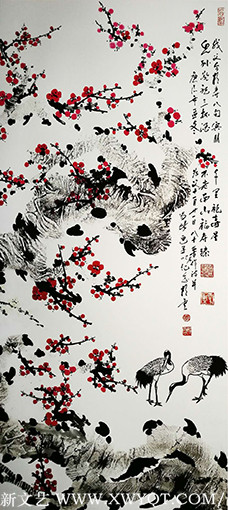 李朝云《指纹福寿梅》.jpg