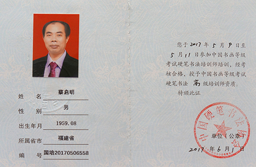 中国硬笔书法家协会书法高级培训师.JPG