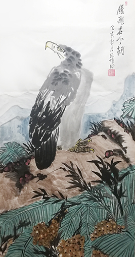 张焯作品 《腾飞在今朝》1  规格：138cm×69cm.jpg