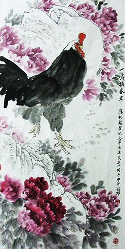 梁镇雄作品 《一鸣报春早》.JPG
