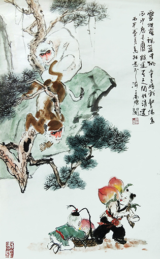 高健林作品4《丙申应是灵猴运》100x50cm.jpg