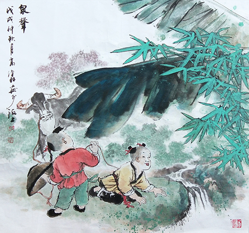 高健林作品6《泉声》68×68cm.jpg