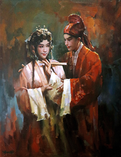 赵新颖作品《桃花扇》规格：90cm×120cm 创作年代：2013年.jpg