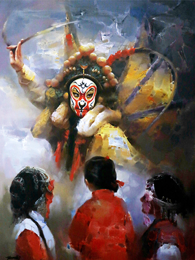 赵新颖作品《五指山中童戏声》规格：90cm×120cm 创作年代：2018年.jpg