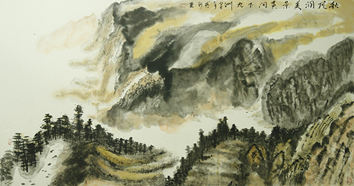 蒋颖作品《秋风涧美景，黄河下九洲》.JPG
