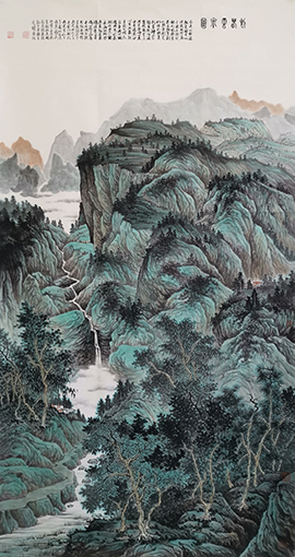 贾臻作品《初春云泉图》.jpg