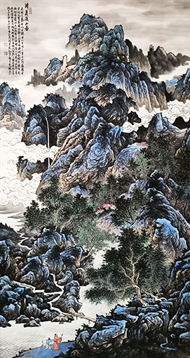 贾臻作品《清夏溪山图》.jpg