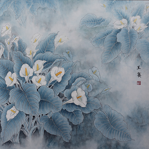 王赛作品《春风沐浴花如玉》规格：64cmX64cm.jpg
