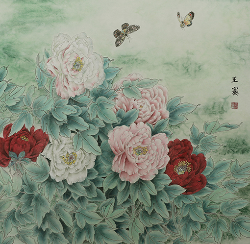 王赛作品《富贵叠至》规格：64cmX64cm.jpg