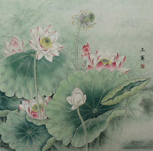 王赛作品《满堂和气》规格：64cmX64cm.jpg