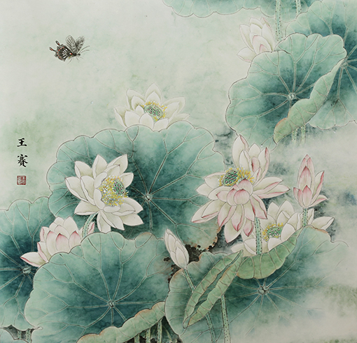 王赛作品《为觅荷花弄身香》规格：64cmX64cm.jpg