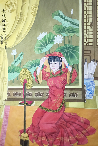 李智泉作品6《对镜理红妆》.jpg