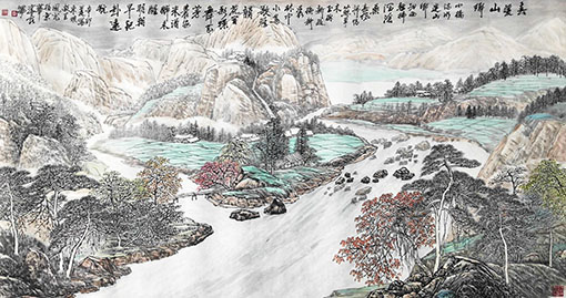 胡忠良作品《春暖山乡》规格：178cmX96cm 创作年代：2011年夏.jpg