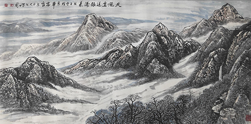 胡忠良作品《天风直送银涛来》规格：178cmX85cm 创作年代：2008年冬.jpg