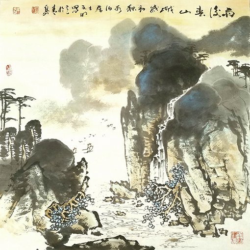 万元民作品《雨后春山》规格：68cmx68cm.jpg