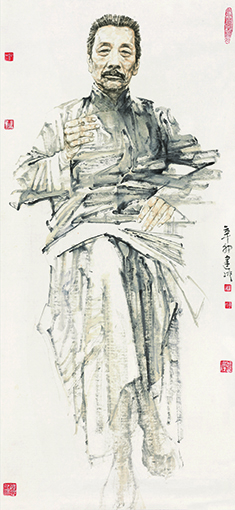 先贤录——鲁迅 2010年  260cmx 126cm       水墨  宣纸 中国画颜料 (2).jpg