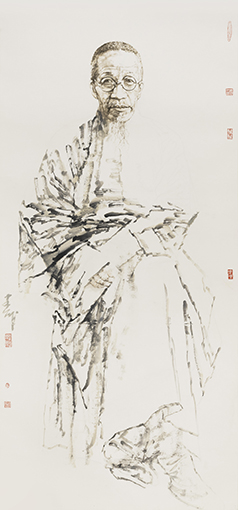 先贤录——章太炎 2007年  260cmx 126cm       水墨  宣纸.jpg